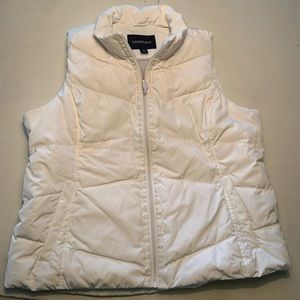 Lands' End Women's White Puffer Vest